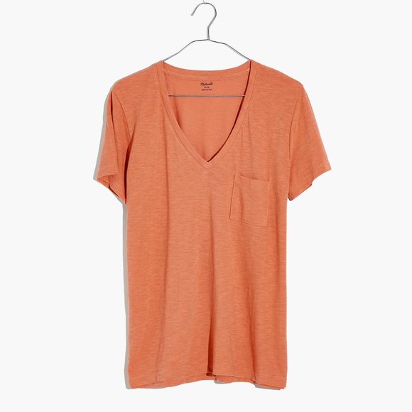Madewell Tops - [NWT] Madewell Cotton Pocket Tee in Peach